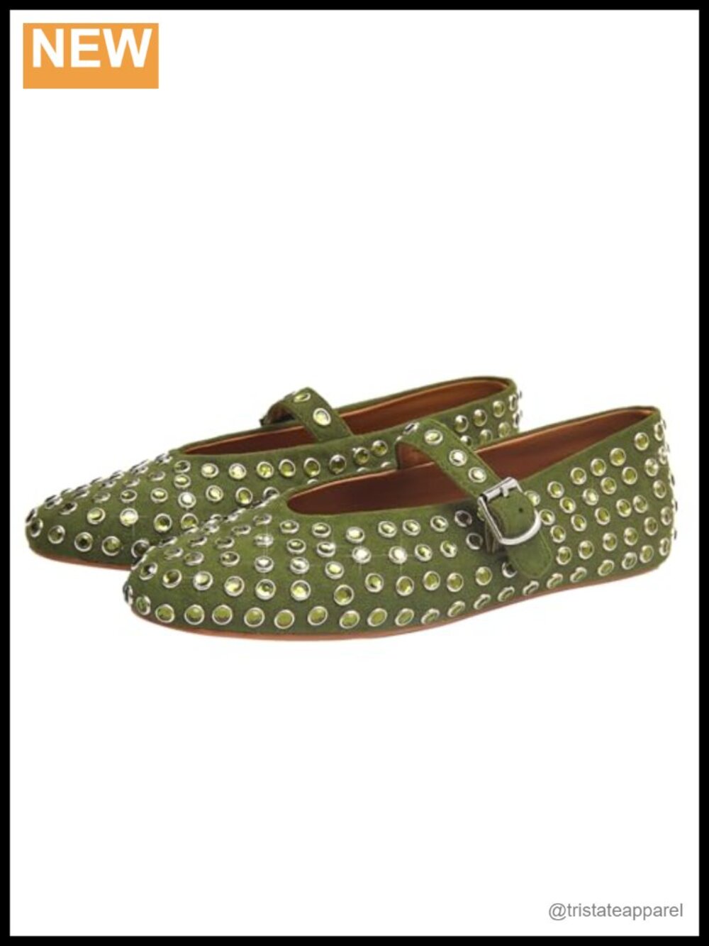 Rhinestone Ballet Flats Mary Jane Buckle Low Heel Sparkly Crystals